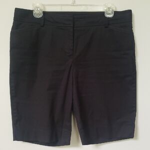 Talbots Perfect Short Women's Black Classic Cotton Stretch Bermuda 9" Inseam